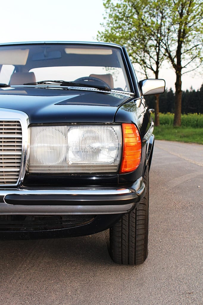 mercedes benz, antique car, automobile, mercedes, vehicle, oldie, blue, chrome, round dance, indicator, outside mirror, dare, car old, retro, old, driven, classic, vintage car automobile